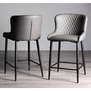 Bentley Designs Cezanne Furniture Dark Grey Faux Leather Bar Stools (Pair) Bentley Designs Cezanne Furniture Dark Grey Faux Leather Bar Stools (Pair)