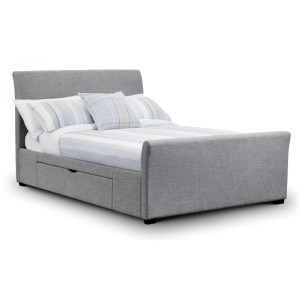 Julian Bowen Furniture Capri Light Grey 6Ft Super King Size Fabric Bed 2 Drawers Julian Bowen Furniture Capri Light Grey 6Ft Super King Size Fabric Bed 2 Drawers