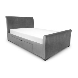 Julian Bowen Furniture 4ft Capri Dark Grey Velvet Bed with 2 Drawers Julian Bowen Furniture 4ft Capri Dark Grey Velvet Bed with 2 Drawers