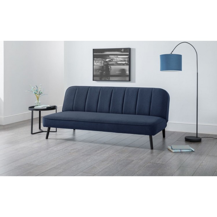 Julian Bowen Furniture Miro Blue Curved Back Sofabed