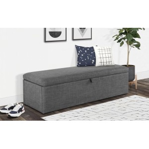 Julian Bowen Furniture Sorrento Slate Grey Linen Blanket Box Julian Bowen Furniture Sorrento Slate Grey Linen Blanket Box