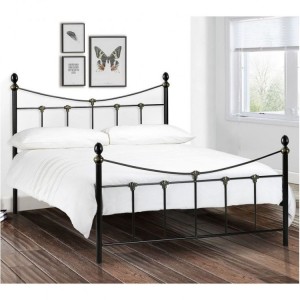 Julian Bowen Furniture Rebecca Satin Black and Antique Gold 5ft Kingsize Bed with Premier Matteress Julian Bowen Furniture Rebecca Satin Black and Antique Gold 5ft Kingsize Bed with Premier Matteress
