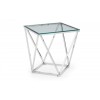 Julian Bowen Furniture Riviera Silver Glass Top Octagonal Lamp Table