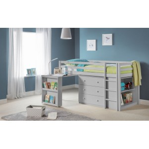 Julian Bowen Painted Furniture Roxy Dove Grey Single 3ft Midsleeper Bed Julian Bowen Painted Furniture Roxy Dove Grey Single 3ft Midsleeper Bed