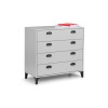 Julian Bowen Furniture Lakers Locker Grey 4 Drawer Chest of Table