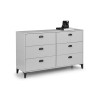 Julian Bowen Furniture Lakers Locker Grey 6 Drawer Wide Chest of Table