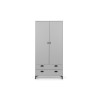 Julian Bowen Furniture Lakers Locker Grey 2 Drawer and 2 Door Wardrobe