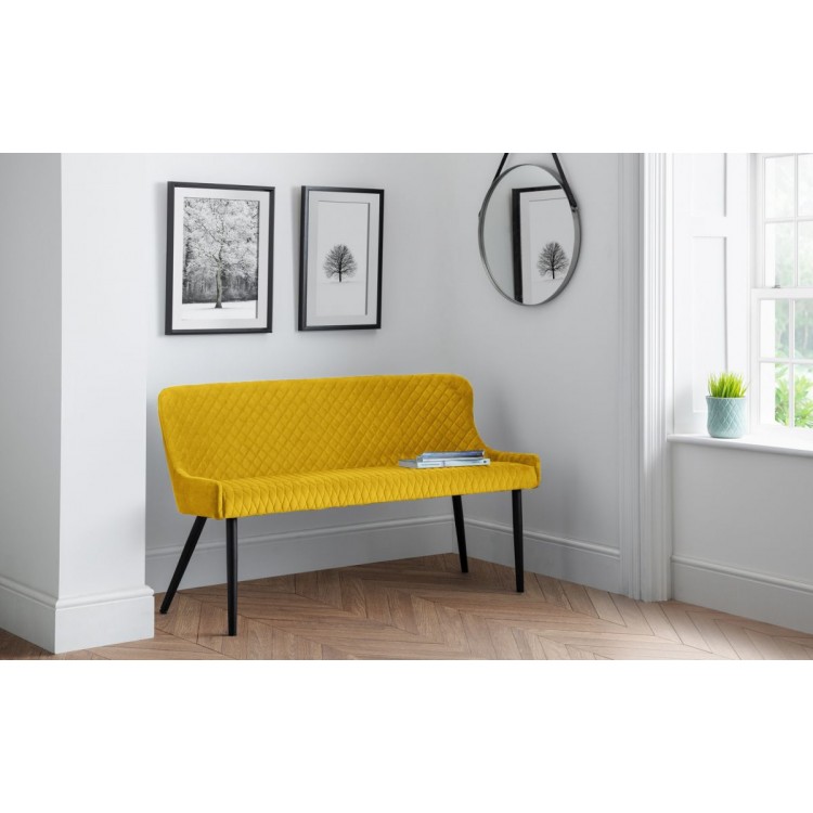 Julian Bowen Furniture Luxe High Back Bench Mustard