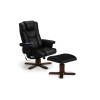 Julian Bowen Furniture Malmo Black Faux Leather Massage Recliner and Footstool Set