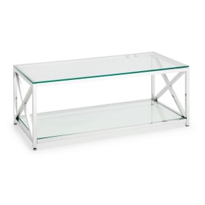 Julian Bowen Furniture Miami Silver Glass Top Coffee Table Julian Bowen Furniture Miami Silver Glass Top Coffee Table