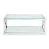 Julian Bowen Furniture Miami Silver Glass Top Coffee Table