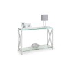 Julian Bowen Furniture Miami Silver Glass Top Console Table