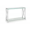 Julian Bowen Furniture Miami Silver Glass Top Console Table