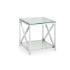 Julian Bowen Furniture Miami Silver Glass Top Lamp Table