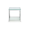 Julian Bowen Furniture Miami Silver Glass Top Lamp Table