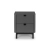 Julian Bowen Furniture Chloe 2 Drawer Bedside Table in Storm Grey