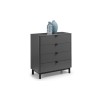 Julian Bowen Furniture Chloe 4 Drawer Chest of Table in Storm Grey