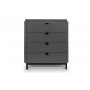 Julian Bowen Furniture Chloe 4 Drawer Chest of Table in Storm Grey
