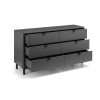 Julian Bowen Furniture Chloe 6 Drawer Wide Chest of Table in Storm Grey