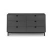 Julian Bowen Furniture Chloe 6 Drawer Wide Chest of Table in Storm Grey