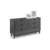 Julian Bowen Furniture Chloe 6 Drawer Wide Chest of Table in Storm Grey