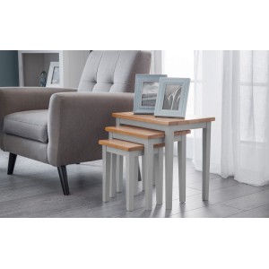 Julian Bowen Painted Furniture Cleo Grey Two Tone Nest of Table Julian Bowen Painted Furniture Cleo Grey Two Tone Nest of Table