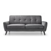 Julian Bowen Monza Furniture Dark Grey Velvet 3 Seater Sofa