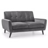 Julian Bowen Monza Furniture Dark Grey Velvet 2 Seater Sofa