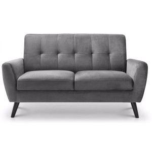 Julian Bowen Monza Furniture Dark Grey Velvet 2 Seater Sofa Julian Bowen Monza Furniture Dark Grey Velvet 2 Seater Sofa