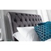 Julian Bowen Furniture Valentino Grey Velvet 4ft6 Double Bed