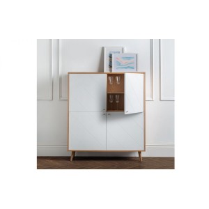 Julian Bowen Painted Furniture Moritz Oak and white 4 Door Cabinet Julian Bowen Painted Furniture Moritz Oak and white 4 Door Cabinet