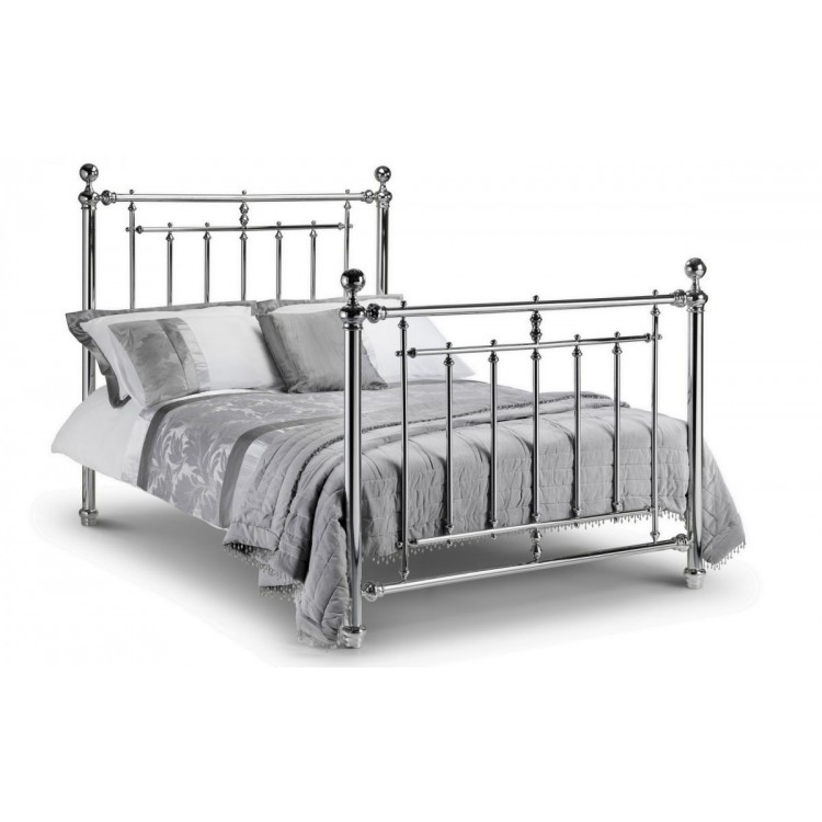 Julian Bowen Furniture Empress Chrome 4ft Double Bed with Capsule Elite pocket Mattress