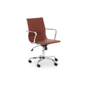 Julian Bowen Furniture Gio Brown and Chrome Office Chair Julian Bowen Furniture Gio Brown and Chrome Office Chair