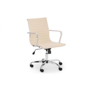 Julian Bowen Furniture Gio Ivory and Chrome Office Chair Julian Bowen Furniture Gio Ivory and Chrome Office Chair