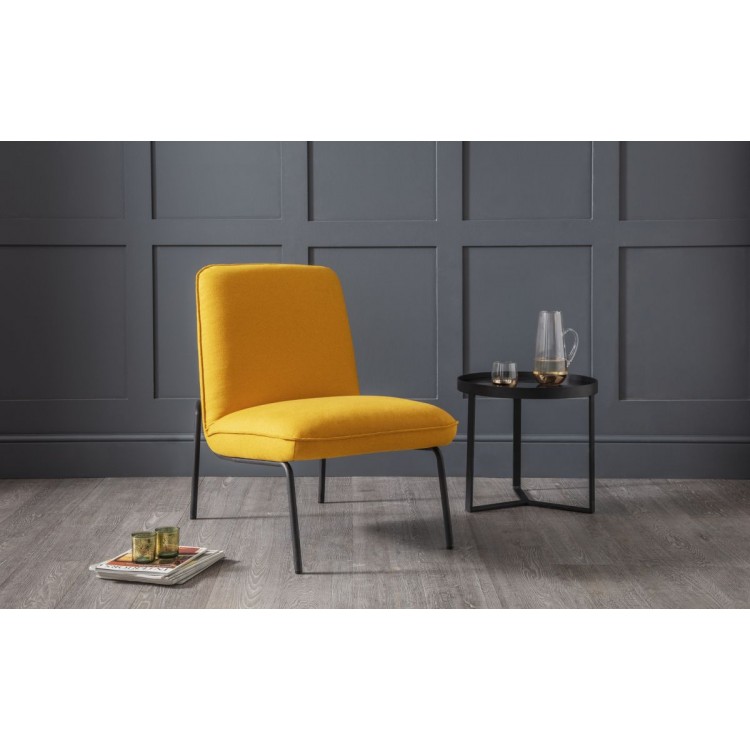 Julian Bowen Furniture Dali Fabric Mustard Chair Pair