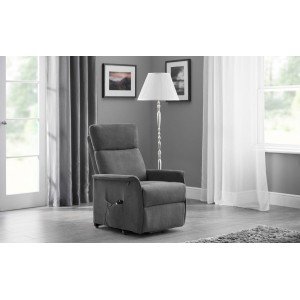 Julian Bowen Furniture Helena Charcoal Fabric Rise and Recliner Chair Julian Bowen Furniture Helena Charcoal Fabric Rise and Recliner Chair