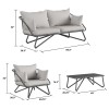 Novogratz Furniture Teddi Outdoor 4 Piece Conversation Set with Rain Covers