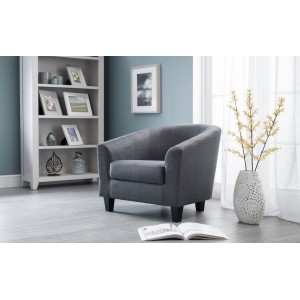 Julian Bowen Furniture Hugo Slate Grey Fabric Tub Chair Julian Bowen Furniture Hugo Slate Grey Fabric Tub Chair