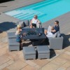 Maze Lounge Outdoor Fabric Fuzion Flanelle Sofa Cube Set with Fire Pit