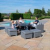 Maze Lounge Outdoor Fabric Fuzion Flanelle Sofa Cube Set with Fire Pit