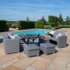 Maze Lounge Outdoor Fabric Fuzion Flanelle Sofa Cube Set with Fire Pit