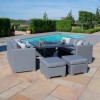 Maze Lounge Outdoor Fabric Fuzion Flanelle Sofa Cube Set with Fire Pit