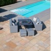 Maze Lounge Outdoor Fabric Fuzion Flanelle Sofa Cube Set with Fire Pit