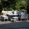 Maze Lounge Outdoor Fabric Pulse Rectangular Lead Chine Corner Dining Set with Rising Table