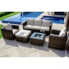 Maze Rattan Garden Furniture Georgia Garden Brown 3 Seat Sofa Set With Ice Bucket