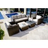 Maze Rattan Garden Furniture Georgia Garden Brown 3 Seat Sofa Set With Ice Bucket