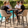 Maze Lounge Outdoor Fabric Regal 4 Seat Round Bar Set in Taupe