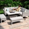 Maze Lounge Outdoor Fabric Pulse Square Lead Chine Corner Dining Set with Rising Table