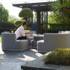 Maze Lounge Outdoor Fabric Snug Lifestle Suite with Rising Table in Lead Chine