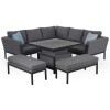 Maze Lounge Outdoor Fabric Pulse Square Flanelle Corner Dining Set with Rising Table